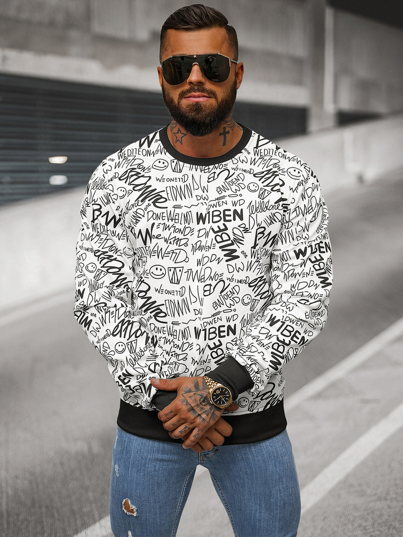 Толстовка Чоловіча Бiла OZONEE JS/8B1218/1