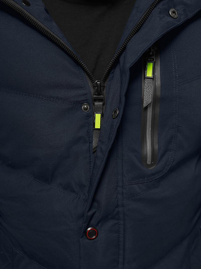 Kurtka zimowa męska pikowana granatowa OZONEE JS/5M3137/215