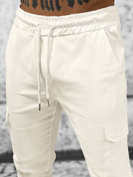 Spodnie męskie chino joggery ecru OZONEE O/P4051