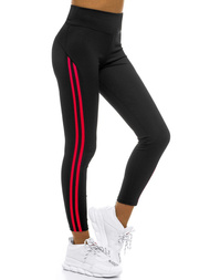 Legginsy damskie czarno-czerwone OZONEE JS/YW06044/1/5