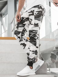 Spodnie męskie chino joggery czarno-białe OZONEE O/11103