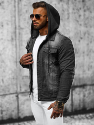 Чоловіча джинсова куртка Чорна OZONEE NB/MJ530N