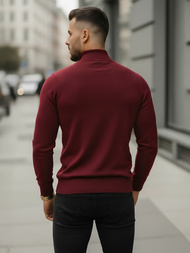 Sweter męski półgolf bordowy OZONEE V/V24503