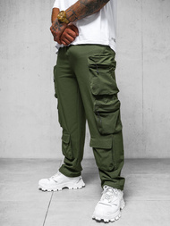 Spodnie męskie cargo wide leg khaki OZONEE O/PS5528