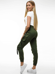 Spodnie damskie chino joggery khaki OZONEE O/8054