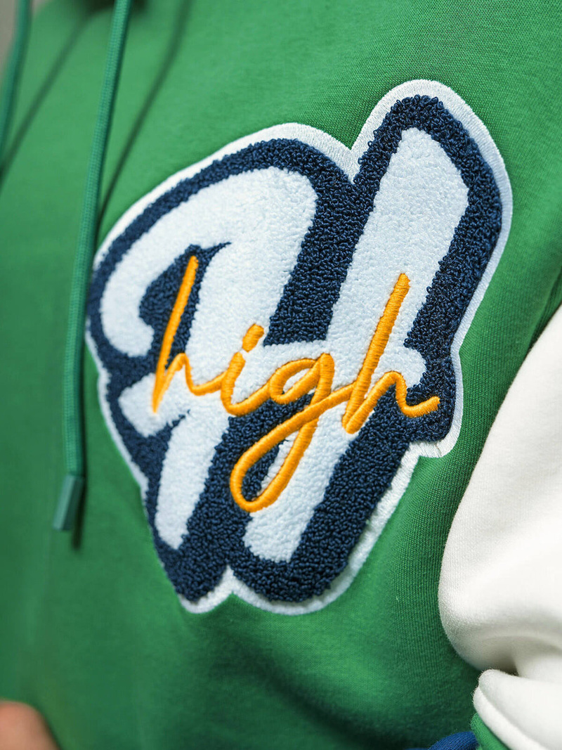 Bluza z kapturem oversize zielona OZONEE O/SWE23036