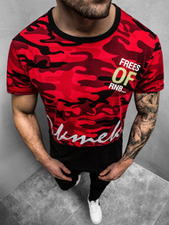 T-Shirt męski czerwony OZONEE JS/SS10978Z