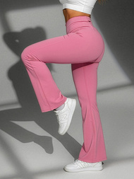 Legginsy damskie z szeroką nogawką różowe OZONEE JS/17K587/111Z