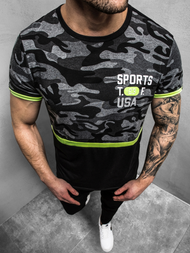 T-Shirt męski czarny OZONEE JS/SS10982Z