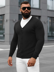 Sweter męski rozpinany czarny OZONEE NB/MM6006/4Z