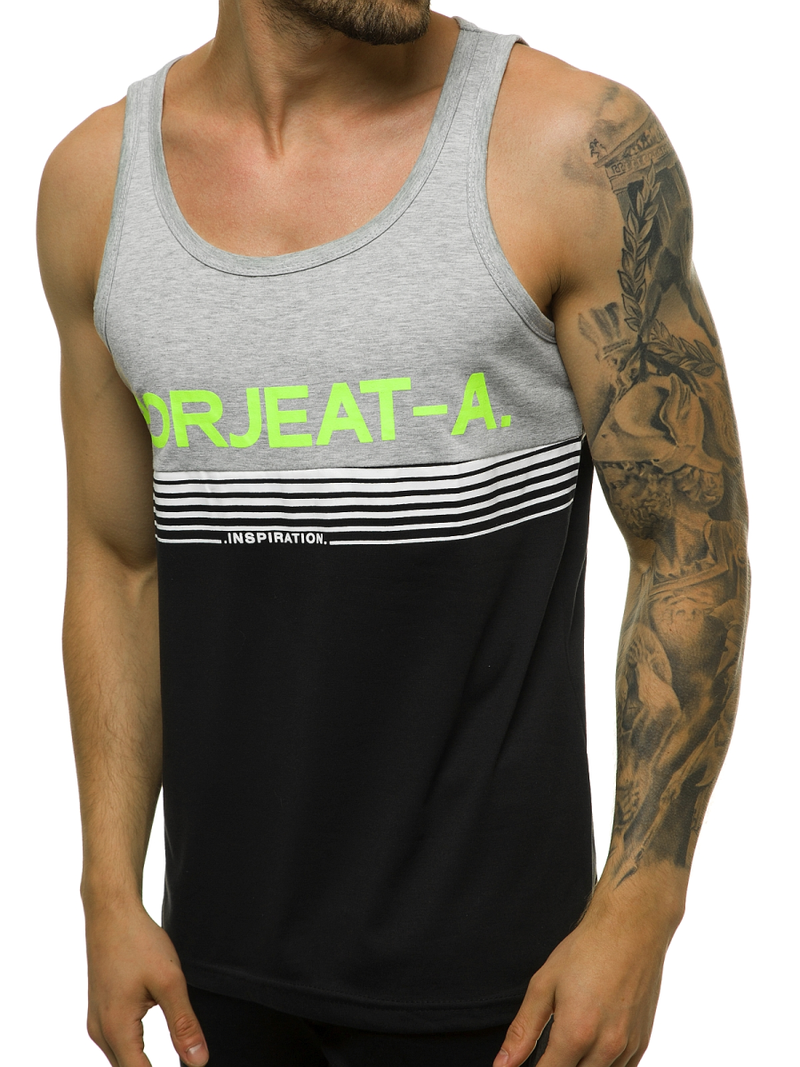 T-Shirt męski bez rękawów szary OZONEE JS/SS11062