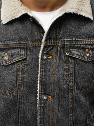 Kurtka męska jeans grafitowa OZONEE JB/JP1109 