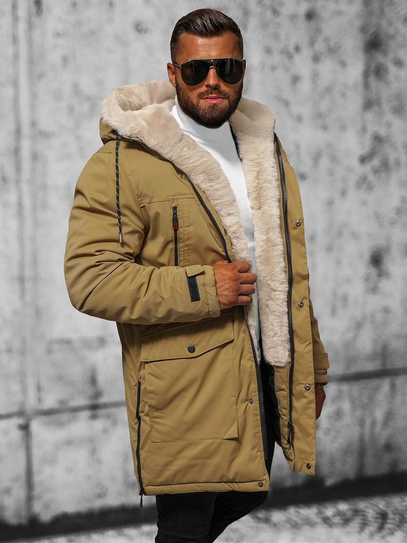 Kurtka zimowa męska camelowa OZONEE JS/5M3123/84