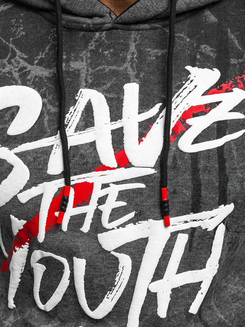 Толстовка чоловіча Графiтова OZONEE JS/DD267Z