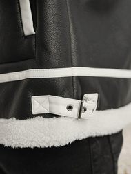 Куртка шкіряна чоловіча Чорна OZONEE JS/11Z8270