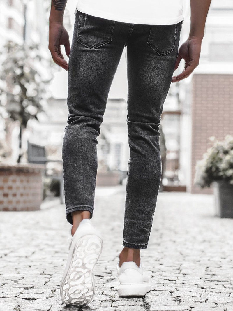 Spodnie męskie jeans czarne OZONEE O/4371/2