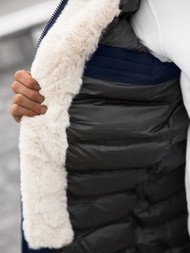 Kurtka zimowa męska parka z futerkiem granatowa OZONEE JS/22M120/4