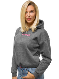 Bluza z kapturem damska grafitowa OZONEE JS/KSW2028