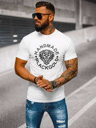 T-shirt męski slim fit biały OZONEE NB/MT3019Z