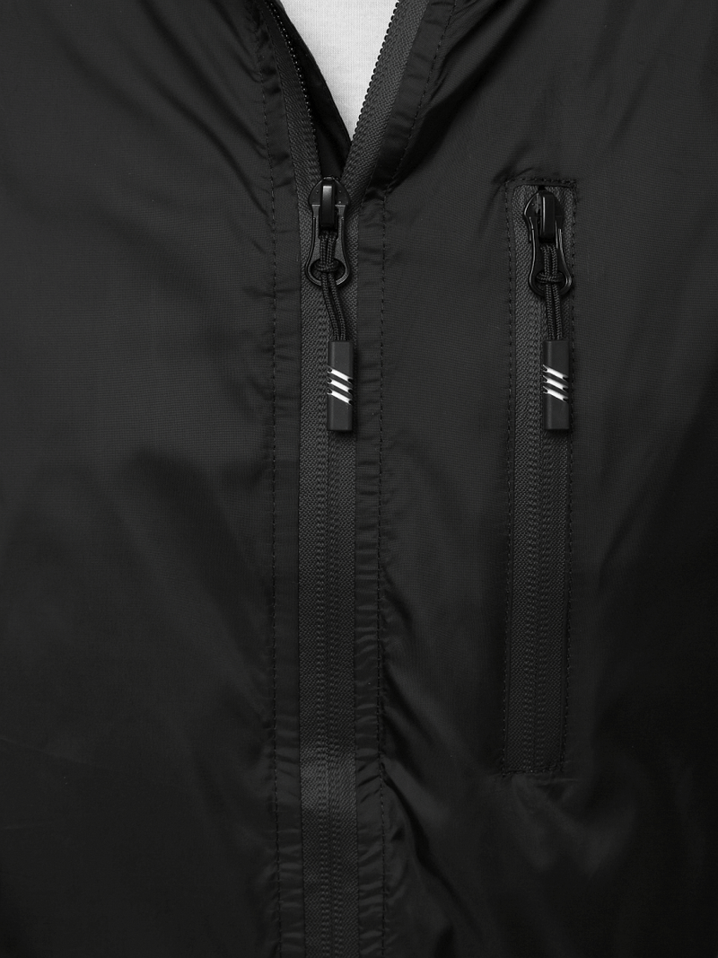 Kurtka przejściowa męska z kapturem czarna OZONEE N/6790