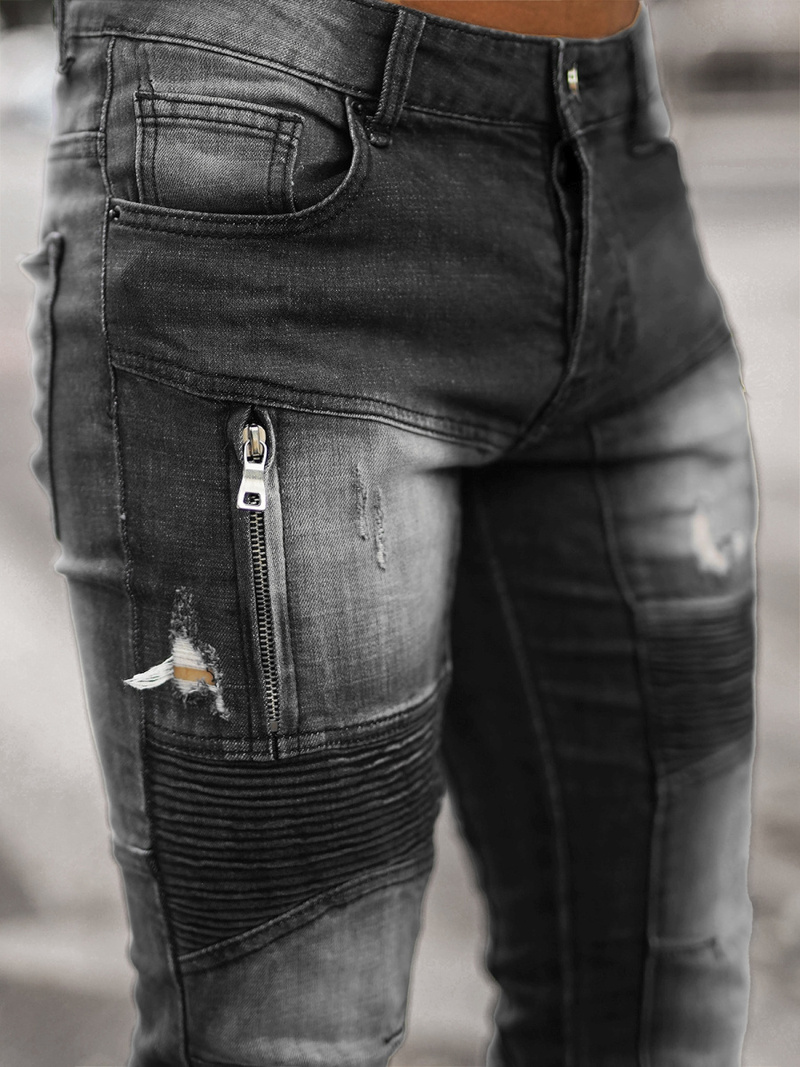 Spodnie jeansowe męskie czarne OZONEE NB/MP0046NZ