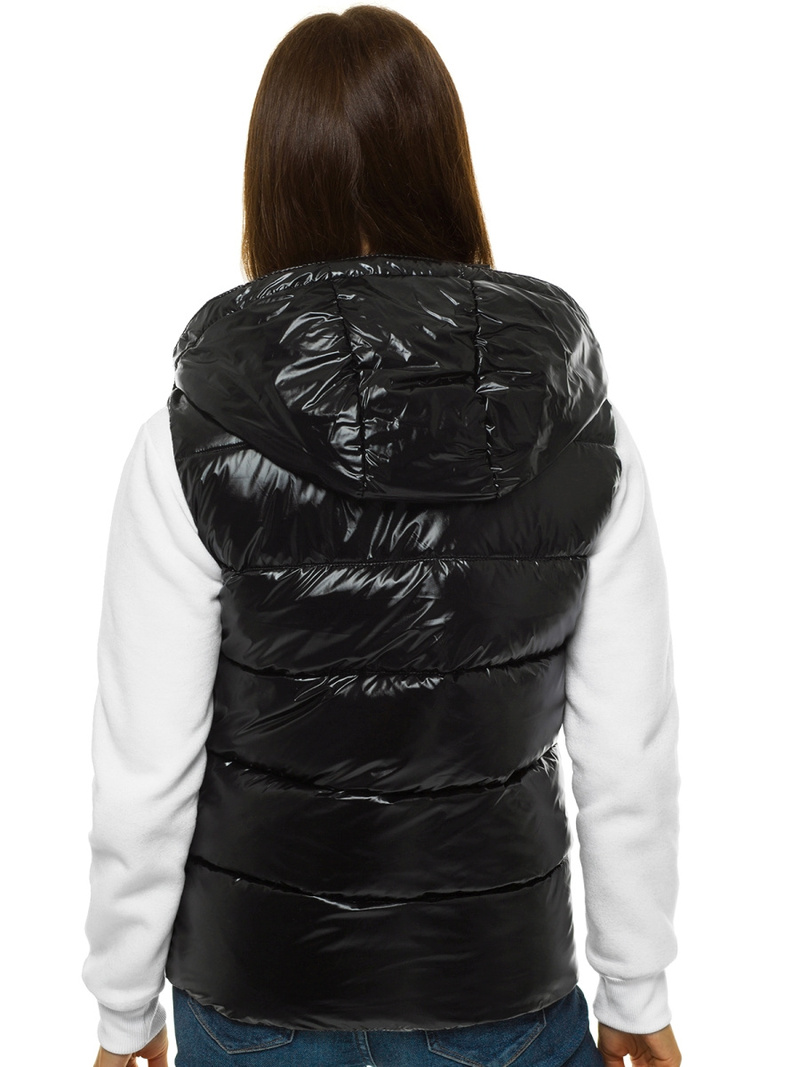 Стьобаний жіночий жилет чорний OZONEE O/SW025/1