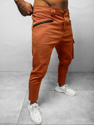 Spodnie męskie chino ciemny-camel OZONEE B/20005SP