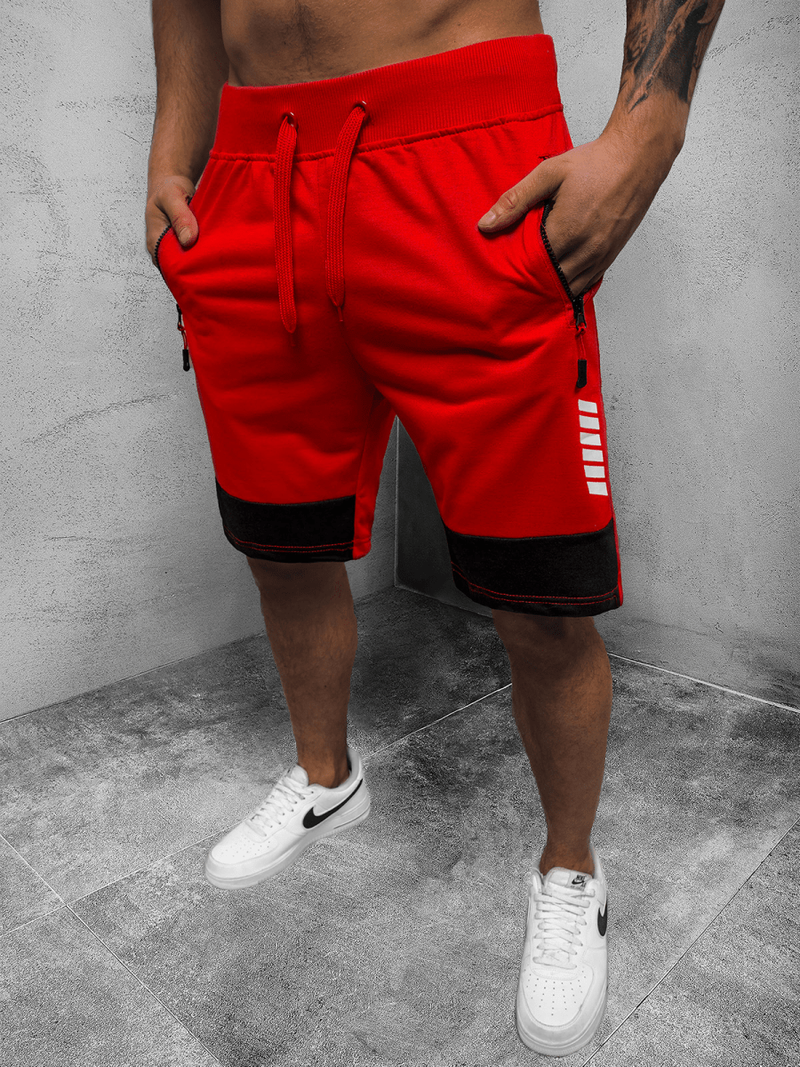 Spodenki dresowe męskie czerwone OZONEE JS/68K10053