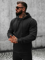 Bluza z kapturem męska czarna OZONEE O/8B156/3