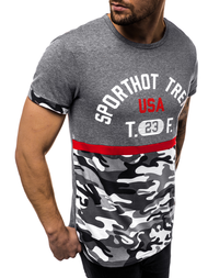 T-Shirt męski grafitowy OZONEE JS/SS10983
