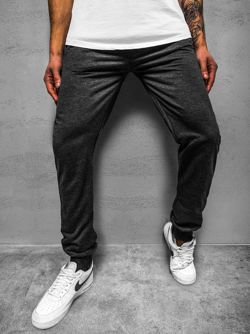 Spodnie dresowe męskie grafitowe js/xw007sz