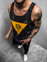 T-Shirt męski bez rękawów czarny OZONEE JS/SS11057Z