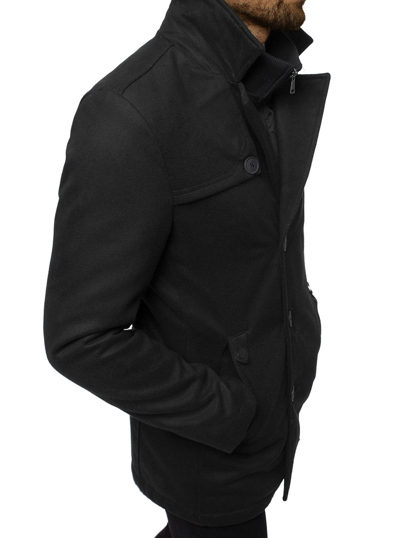 Płaszcz męski czarny OZONEE JS/79M3137Z