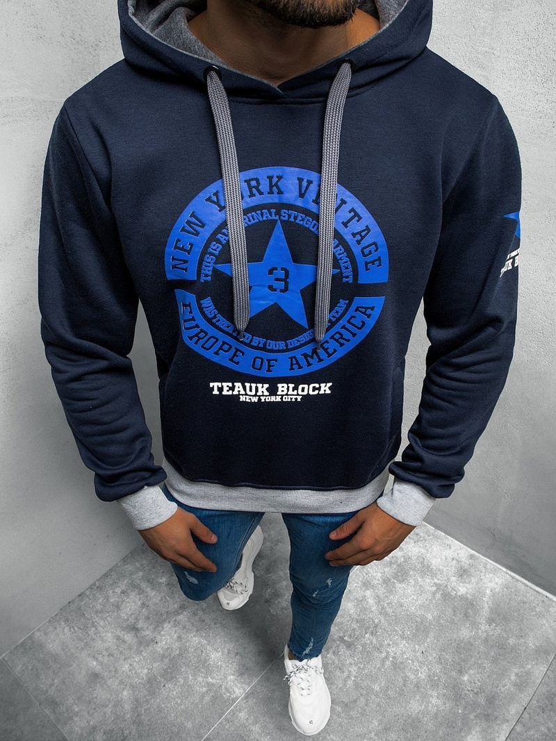 Толстовка чоловіча Темно-Синя OZONEE JS/Y10038