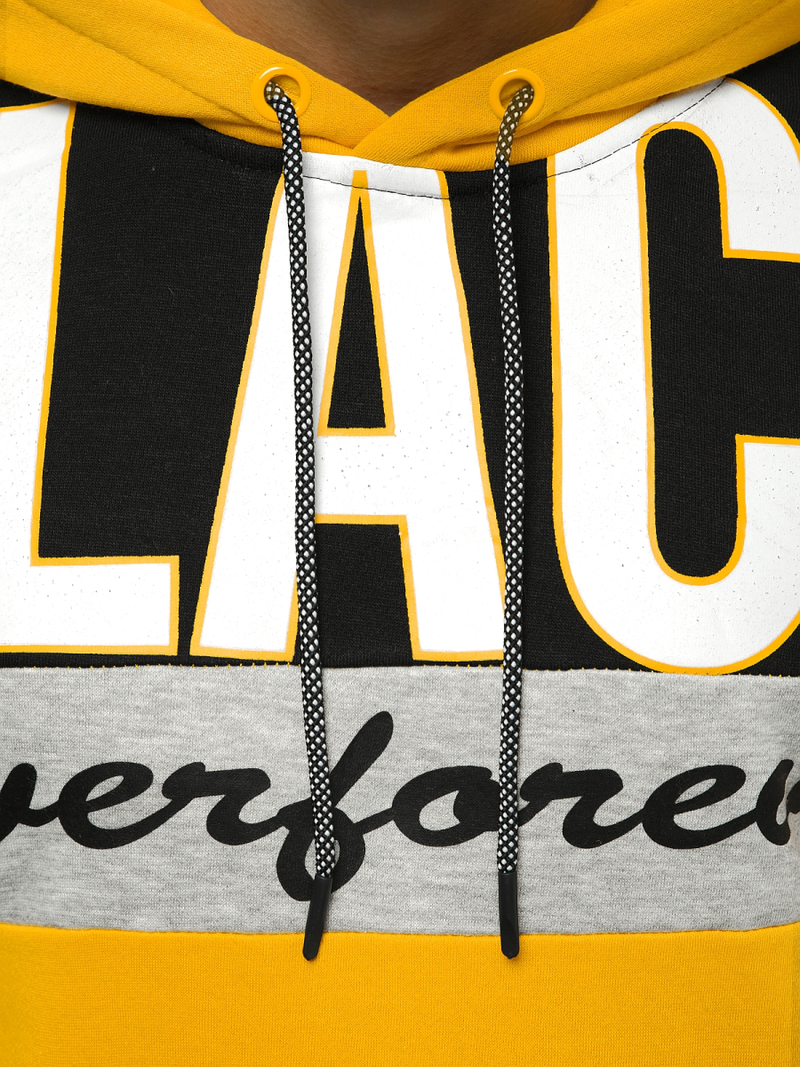 Bluza z kapturem męska żółta OZONEE JS/KS2120