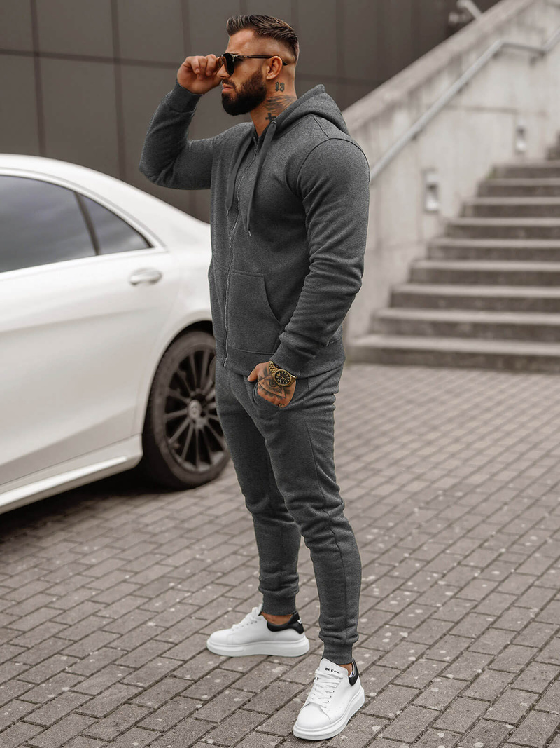 Спортивний костюм чоловічій графіт OZONEE JS/68C10386/5Z