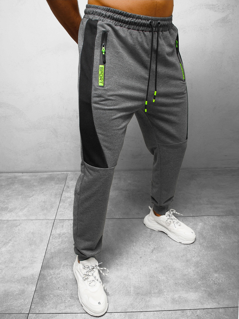 Spodnie dresowe męskie grafitowe OZONEE JS/68K10352