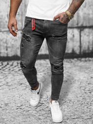 Spodnie jeansowe męskie czarne OZONEE DR/TF246