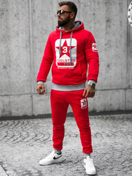 Komplet dresowy męski czerwony OZONEE JS/8C59/18