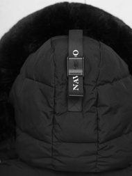 Kurtka zimowa damska długa pikowana czarna OZONEE O/W377Z