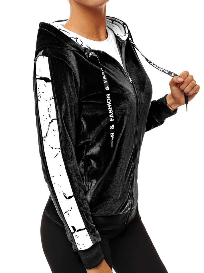 Bluza rozpinana damska czarna OZONEE O/82270