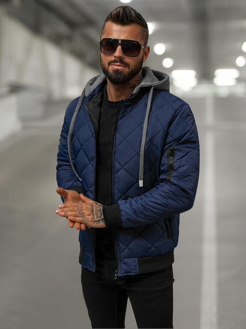 Kurtka męska pikowana granatowa OZONEE JS/8M986/215