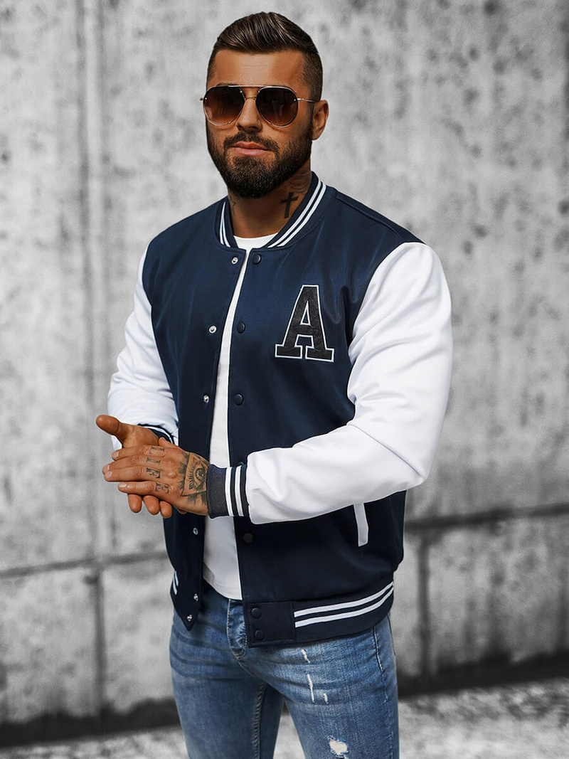 Bluza męska rozpinana granatowa OZONEE JS/8B1157/25