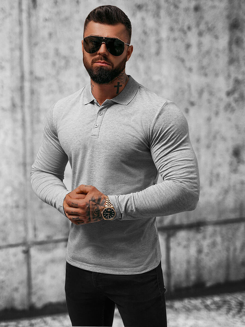 Longsleeve męski szary OZONEE O/B263