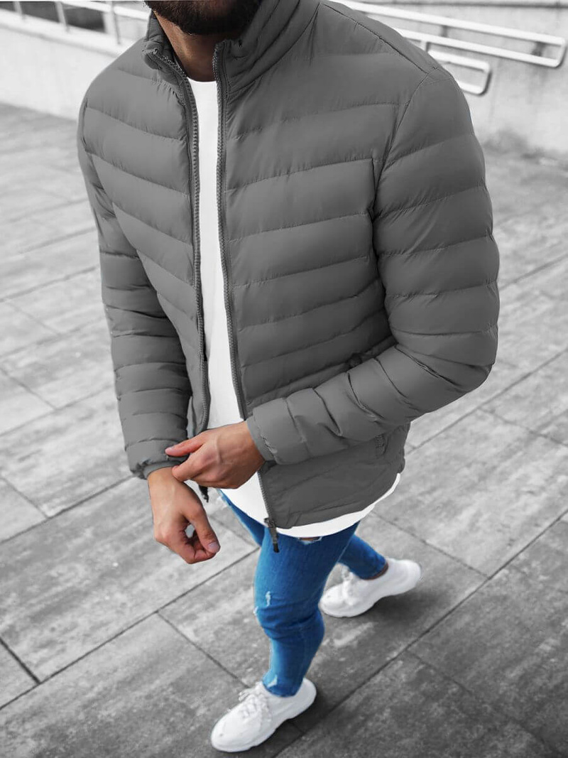 Kurtka męska przejściowa szara OZONEE JS/SM70