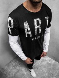 Longsleeve męski czarny OZONEE O/1292Z