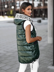 Стьобаний жіночий жилет Зелена OZONEE JS/16M9115/136