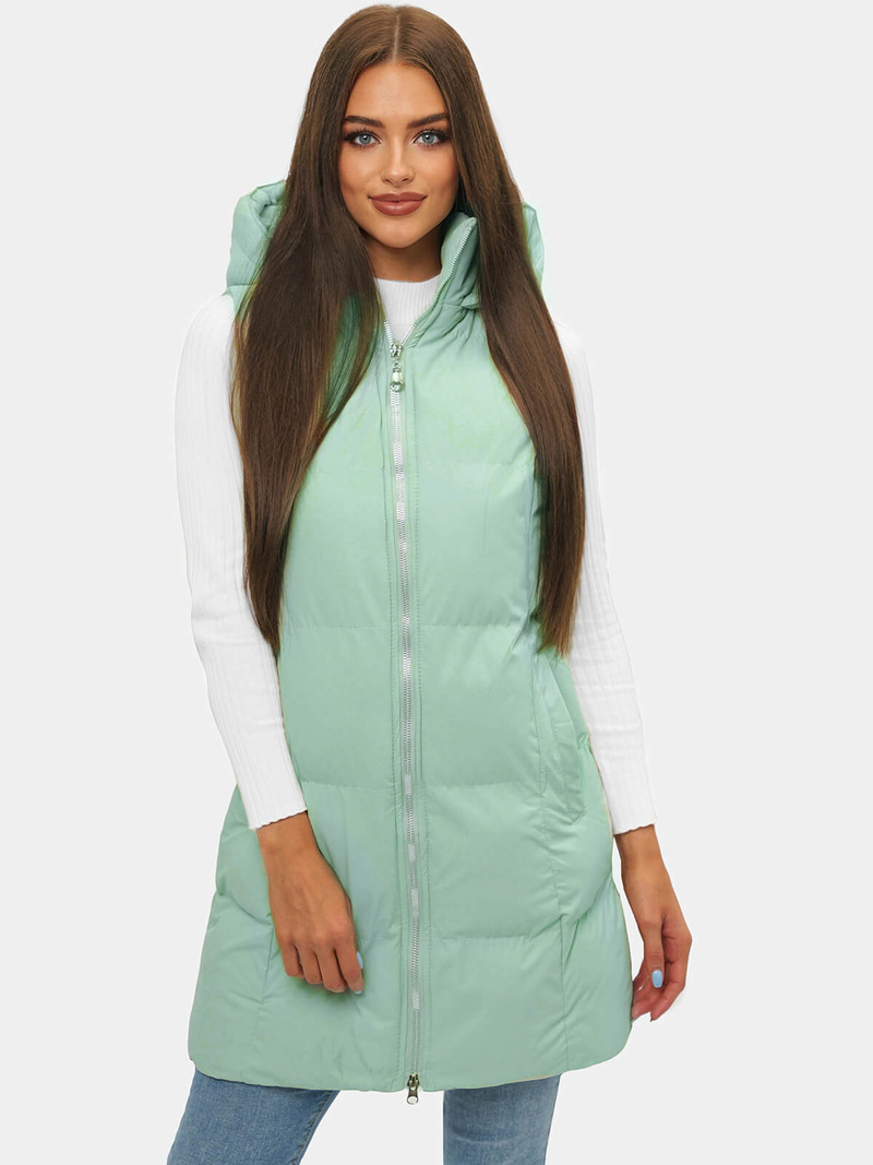 Стьобаний жіночий жилет м'ятна OZONEE JS/M721/236