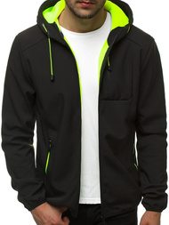 Kurtka softshell męska z kapturem czarna OZONEE JS/KS2183