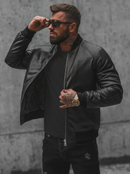 Kurtka skórzana męska czarna OZONEE JS/11Z8004Z